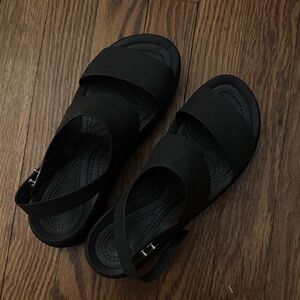 CROCS Black Platform Sandals
